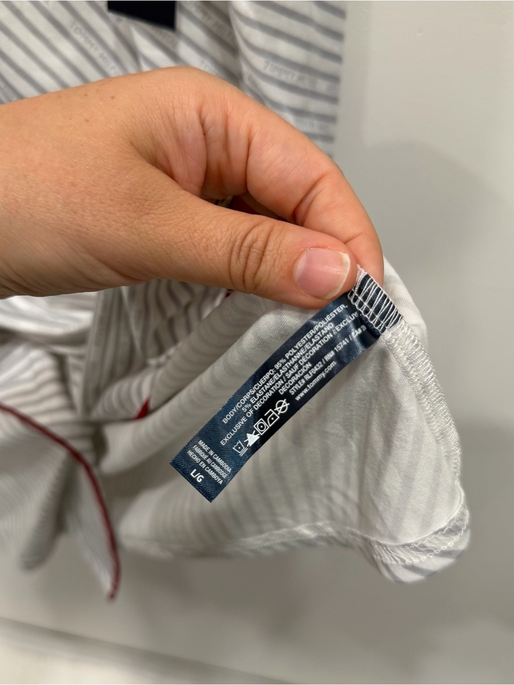 Tommy Hilfiger Long Sleeve Sleepshirt Button Front Stripe Large - Picture 8 of 10
